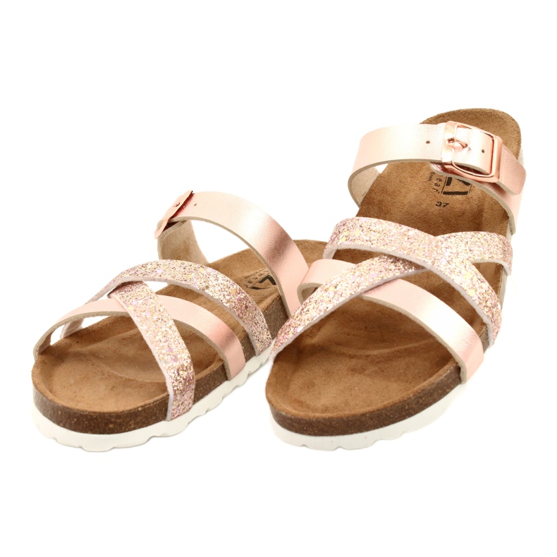 IZZI Goldenes Gold für metallische Flip-Flops-Rop-Flops für Frauen rosa 2