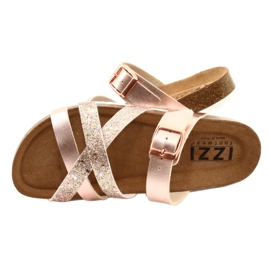 IZZI Goldenes Gold für metallische Flip-Flops-Rop-Flops für Frauen rosa 4