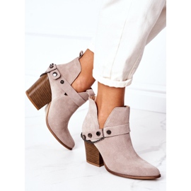 Wildleder Booties On A Bar Lewski Shoes 2880 Cappuccino beige 2