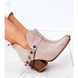 Wildleder Booties On A Bar Lewski Shoes 2880 Cappuccino beige 1