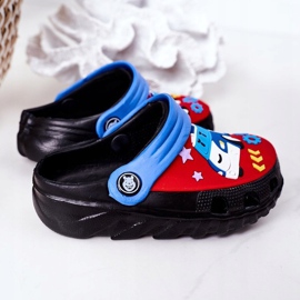 Kinder Hausschuhe aus Schaumstoff Crocs Schwarz Blau Oscar rot 1