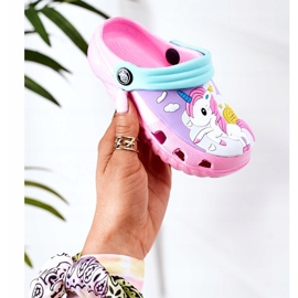 Kinder Hausschuhe aus Schaumstoff Crocs Rosa Türkis Oscar blau 1