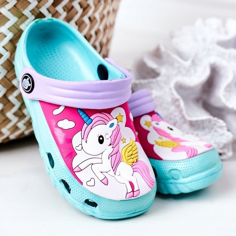 Kinder Hausschuhe aus Schaumstoff Crocs Grün Violett Oscar lila 2