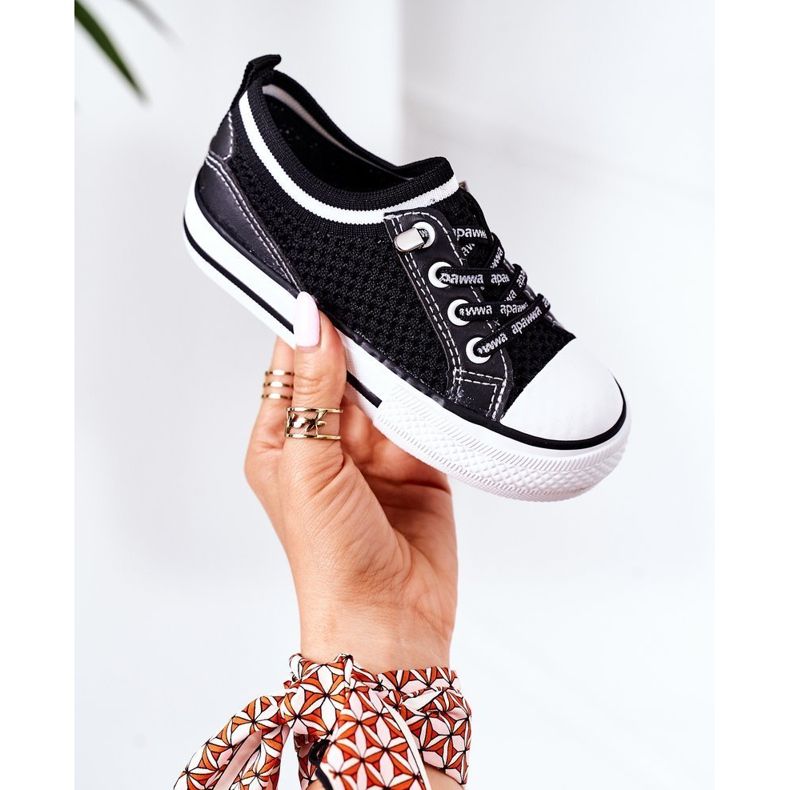 Apawwa Kinder Airy Black Kids Club Sneakers schwarz 1