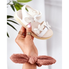Apawwa Kindersandalen mit Schmetterlingen Weiß Malvika Klettverschluss 2