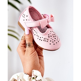 Apawwa Kinder Ballerinas aus Leder mit Klettverschluss Rosa Mireia 1