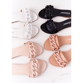 PS1 Lederpantoffeln mit Kette Schwarz Schritt für Schritt 1