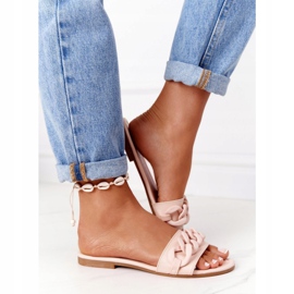 PS1 Lederpantoffeln mit einer Kette Beige Schritt für Schritt 1