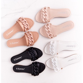 PS1 Lederpantoffeln mit einer Kette Beige Schritt für Schritt 2