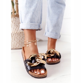 PS1 Schwarze Flip-Flops mit Kette Black Last Dance 2