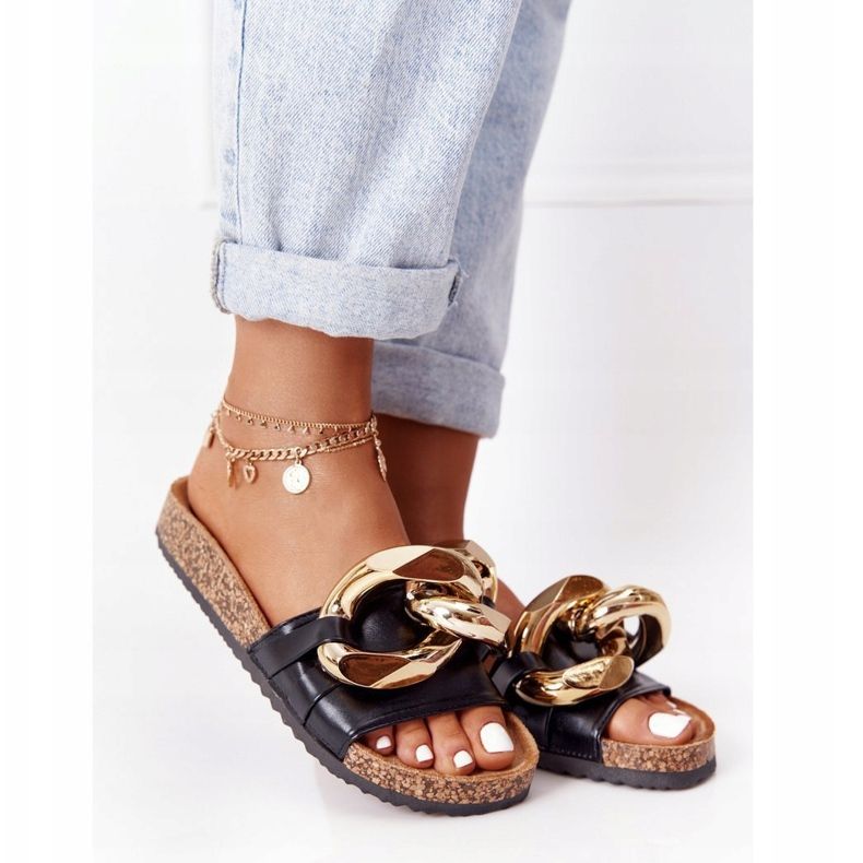 PS1 Schwarze Flip-Flops mit Kette Black Last Dance 1