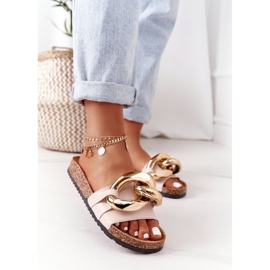 Beige Flip-Flops mit Kette Beige Last Dance 1