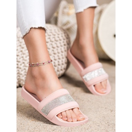 SHELOVET Hausschuhe mit Zirkonia rosa 2