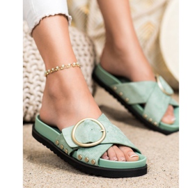 Renda Lässige Hausschuhe grün 1