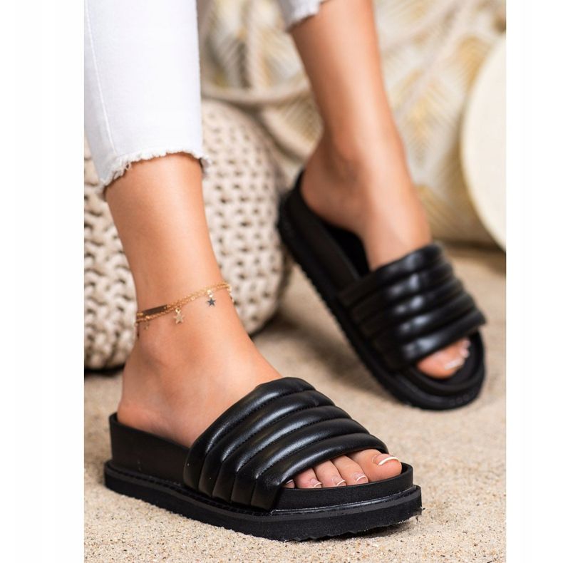 Seastar Leichte Hausschuhe aus Öko-Leder schwarz 1