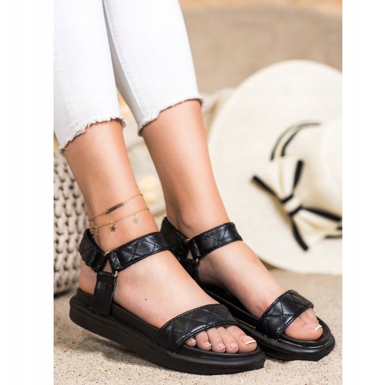 Seastar Schwarze Sandalen mit Öko-Leder 1