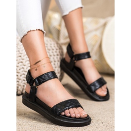 Seastar Schwarze Sandalen mit Öko-Leder 2