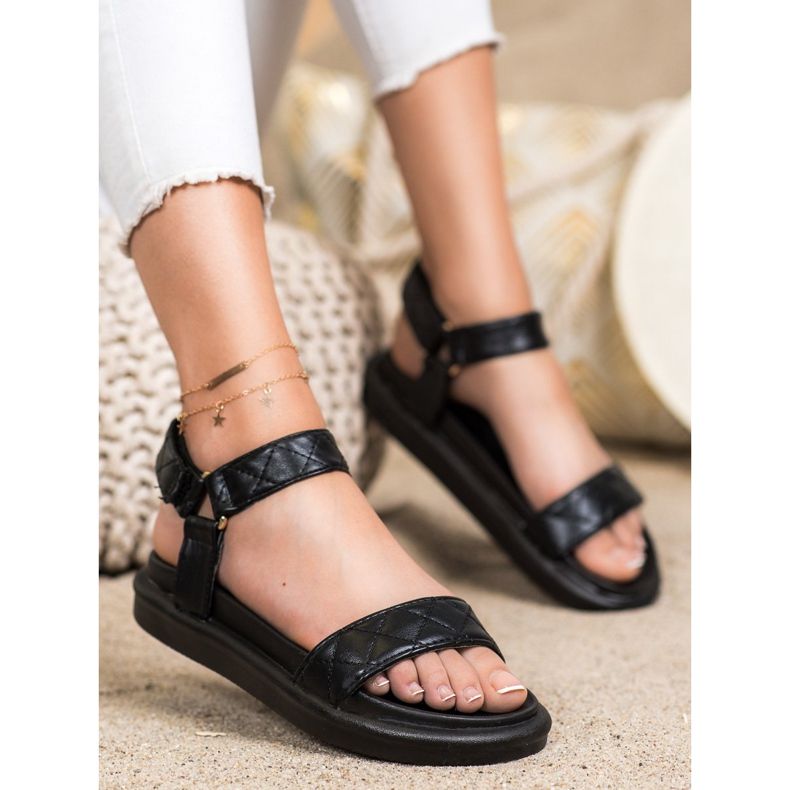 Seastar Schwarze Sandalen mit Öko-Leder 2