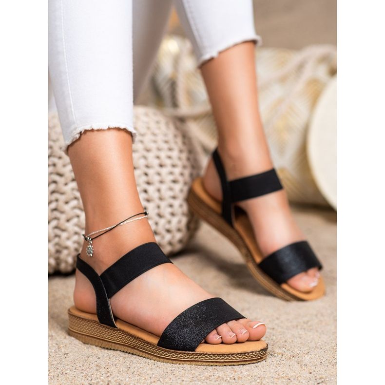 Kayla Schwarze Sandalen zum Hineinschlüpfen 2