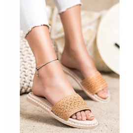 SHELOVET Lässige geflochtene Hausschuhe beige 1