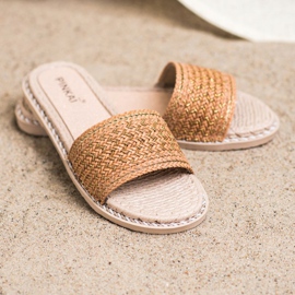 SHELOVET Lässige geflochtene Hausschuhe beige 2