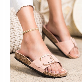 Anesia Paris Lässige Hausschuhe aus Wildleder rosa 1