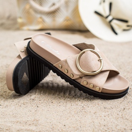 Renda Lässige Hausschuhe beige 1