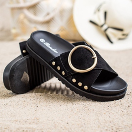 Renda Lässige Hausschuhe schwarz 1