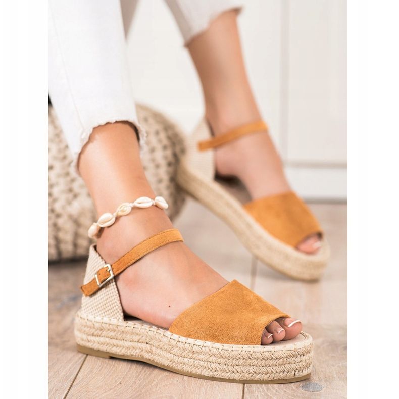 Bestelle Espadrilles mit offener Zehenpartie beige braun 1