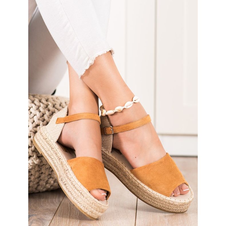 Bestelle Espadrilles mit offener Zehenpartie beige braun 2