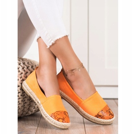 Bestelle Espadrilles mit Einsätzen in Schlangenoptik orange 1