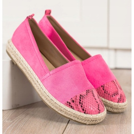 Bestelle Espadrilles mit Schlangenprint-Einsatz rosa 1