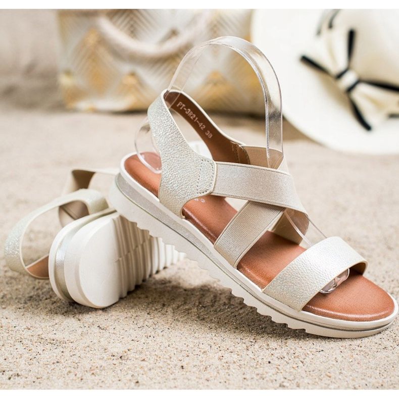 Best Shoes Slip-on-Sandalen mit Glitzer golden 1