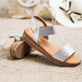 Kayla Silberne Slip-On-Sandalen 1