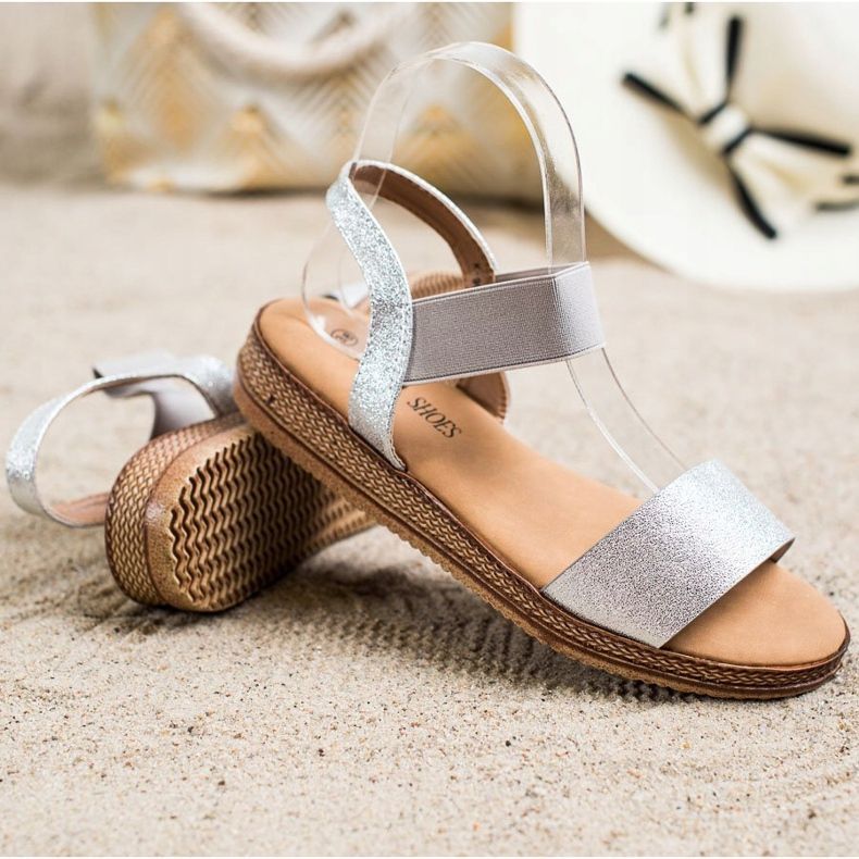 Kayla Silberne Slip-On-Sandalen 1