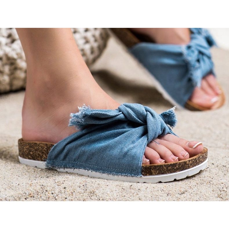 Forever Folie Bequeme Textilhausschuhe blau 2