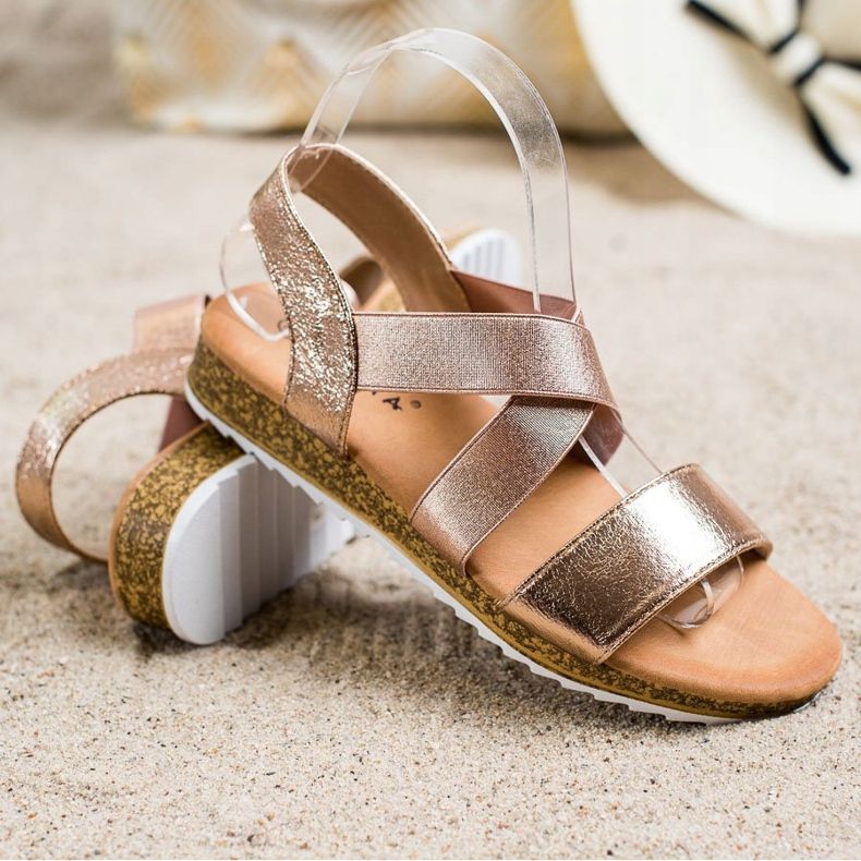 Kayla Slip-on-Sandalen mit Gummizug golden 1