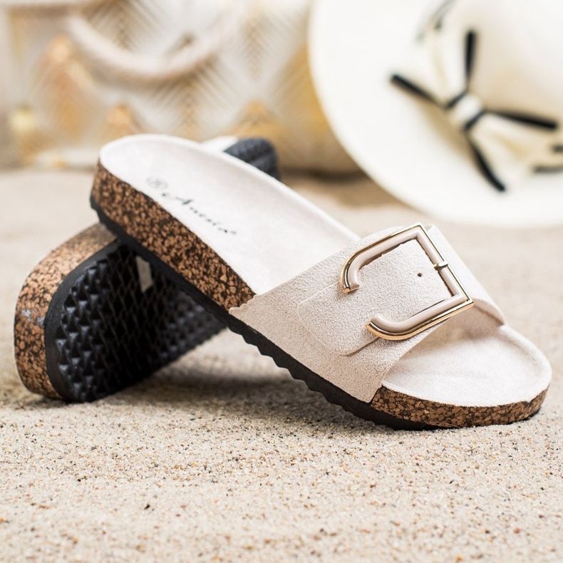 Anesia Paris Lässige Hausschuhe aus Wildleder beige 1