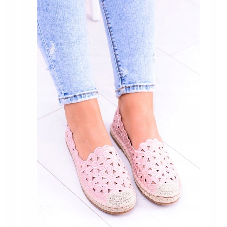 Lu Boo Damen Ballerinas Rosa Espadrilles Macarena Flowers 4