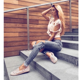 Lu Boo Damen Ballerinas Rosa Espadrilles Macarena Flowers 7