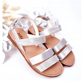 Silberne Natalie Shiny Sandalen für Kinder 2