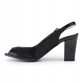 Marco Shoes Sandalen ohne Zehen und Ferse aus schwarzem Leder mit Streifen 2