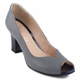 Marco Shoes Pumps marineblaues Leder + weiß 1