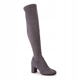 Marco Shoes Hohe und taillierte graue Damenstiefel aus Stretch 1