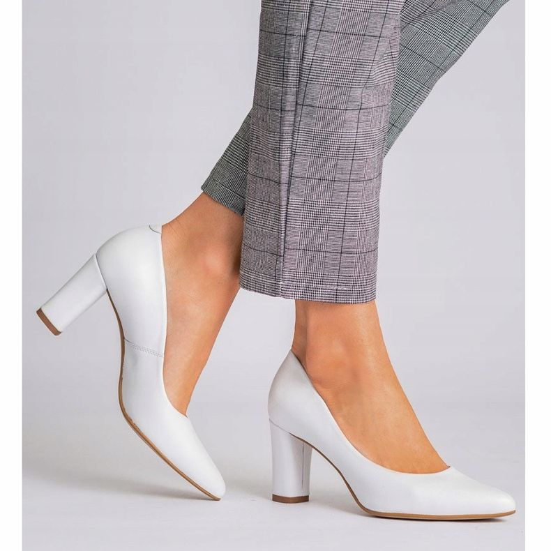 Marco Shoes Klassische weiße Lederpumps 1