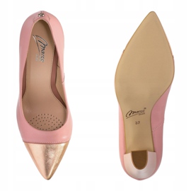Marco Shoes Rosa Marco Pumps mit goldener Spitze 2