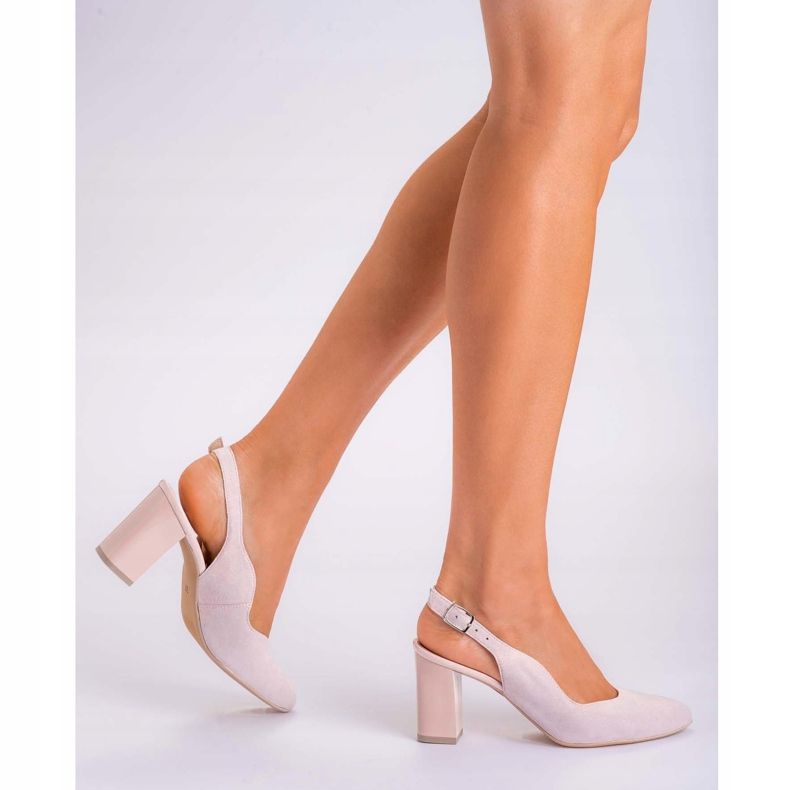 Marco Shoes 1071P rosa Sandalen mit Glitzer auf der Haut 1