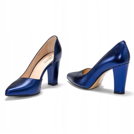 Marco Shoes Marineblaue Schuhe mit offener Seite 2