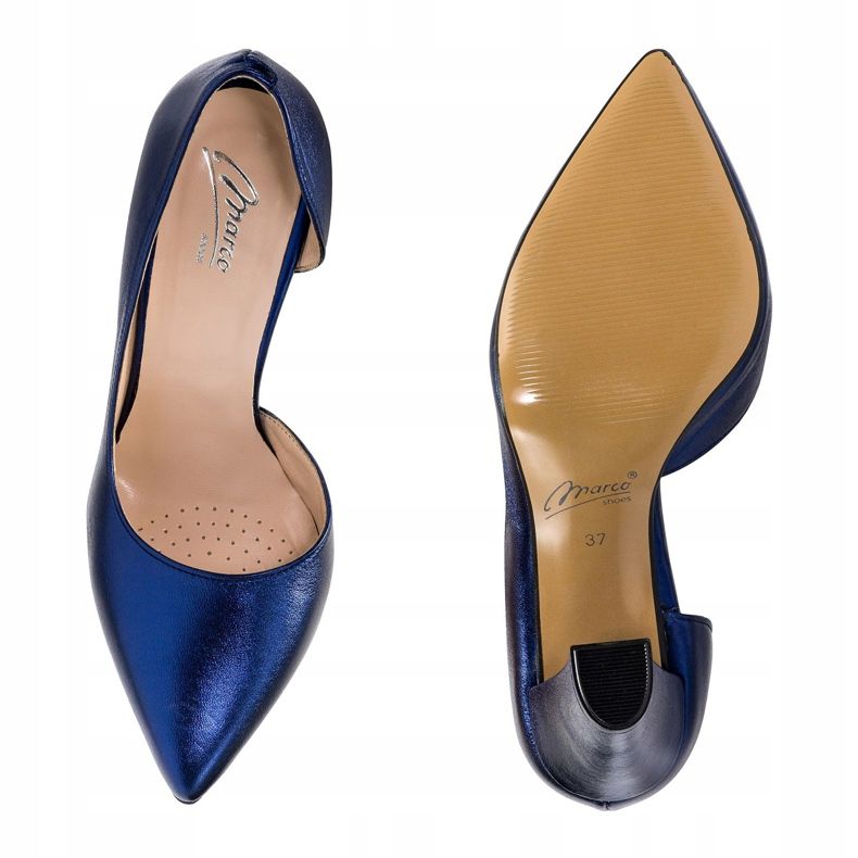 Marco Shoes Marineblaue Schuhe mit offener Seite navy blau 1