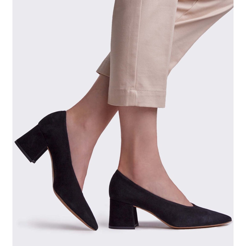 Marco Shoes Elegante schwarze Damen Wildlederpumps 1